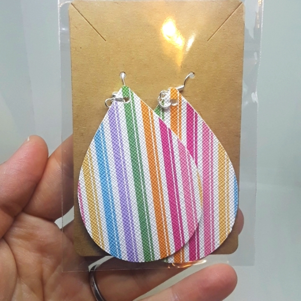 Tutti Frutti stripe teardrop earrings